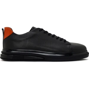 Erkek Haki Bağcıklı Deri Sneaker