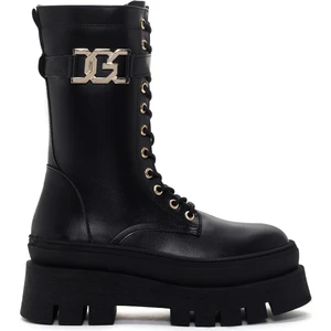 Kadın Siyah Kalın Tabanlı Fermuarlı Postal Bot