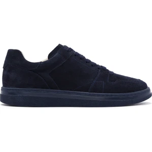 Erkek Lacivert Bağcıklı Süet Deri Sneaker