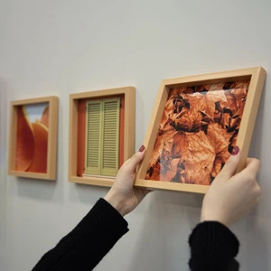 Yapışkanlı Sök-Tak Klasik Ahşap Görünümlü Kare Çerçeve - 3'lü Paket 21X21CM