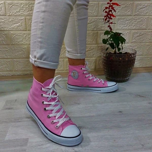 555 Pembe Uzun Unisex Sneaker Keten Spor Ayakkabı