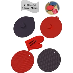 Holly Home 4+1 Yanmaz Silikon Set; 2 Adet Vakum Kapak, 2 Nihale, Eldiven Hediyeli