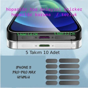Iphone 11 Pro/pro Max Tüm Serileri Için Siyah Toz ve Kir Önleyici Hoparlör Toz Önleyici