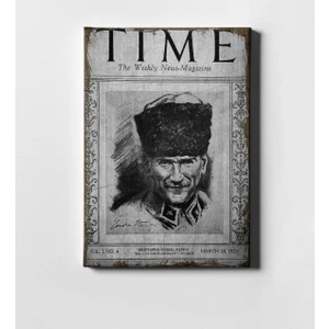 Bk Gift Atatürk Time Dergisi Kapağı Kanvas Tablo (50 x 70 Cm.)