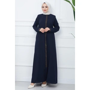 Hafsa Mina Gizem Taşlı Ferace Lacivert HM2358