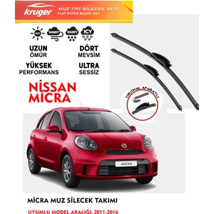Nissan Micra Ön Cam Silecek Seti Araca Özel Orjinal Aparat (2011 - 2016)