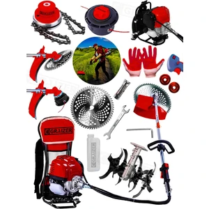 Alman 20 Hp Sırt Tipi Benzinli Motorlu Ot Çalı Tırpanı Çim Biçme Makinesi Tirpan + Çapa Aparati