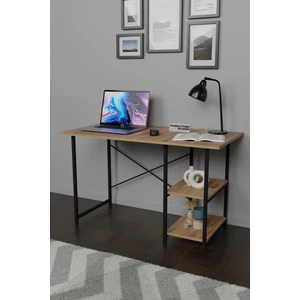 2 Raflı Metal Ahşap Ofis Bilgisayar Çalışma Masası 60X120 - Atlantik Çam