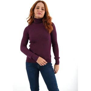 Trist Star Mürdüm Fitilli Kadın Balıkçı Yaka Yün Triko Kazak TRIST-6157