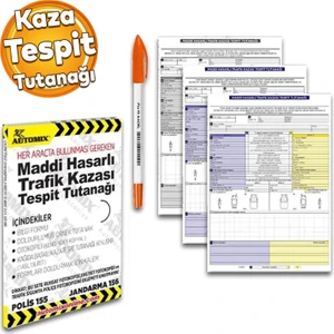 Automix Araba Araç Otomobil Maddi Hasarlı Trafik Kazası Tespit Tutanağı Bilgi Formu Yazı Kalem
