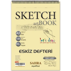 Sketchbook SAHRA A5 Spiralli 90 gr. Ivory 100 yaprak Eskiz Defteri