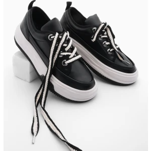 Kadın Sneaker Kalın Taban Spor Ayakkabı Rova Siyah