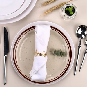 12 Adet Bismillah Peçete Halkaları Eid Mubarak Müslüman Islam Ramazan Kareem Peçete Toka Düğün Yemeği Masa Süslemeleri A (Yurt Dışından)