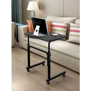 Yükseklik Ayarlı Laptop Sehpası ve Çalışma Masası - Antrasit (Tekerli) 70X40