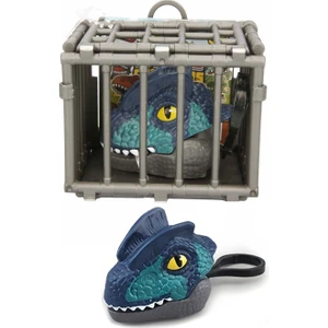 Kafeste Dilophosaurus Mini Dinozor Arabası Anahtarlık Oyuncak Çek Bırak Dinozor