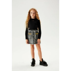 Kız Çocuk Siyah T-Shirt 23FW0TJ4518