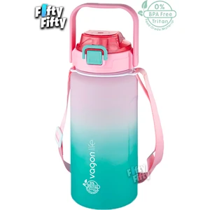 Tritan 1500 ml Askılı Pipetli pipetsiz Kullanım Çift Renk Softtouch Motivasyon Matarası Çıkartma Hediyeli