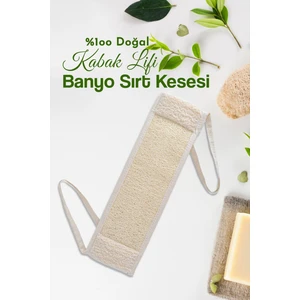 Doğal Kabak Lifli Banyo Sırt Kesesi, Antebakteriyel Çift Yönlü(Havlu Doku-Kabak Lifi) Banyo Lifi