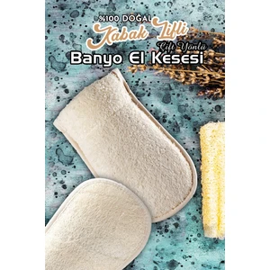 Doğal Kabak Lifli Çift Yönlü(Yumuşak Havlu Doku-Kabak Lifi) Unisex Eldiven Banyo Kesesi, Banyo Lifi