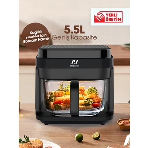 Siyah AF539T Xl Borcam Hazneli Airfryer 5.5 L Fritöz