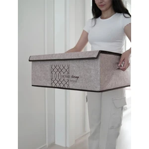 Keçe Kapaklı Baza Hurcu, Çok Amaçlı Düzenleyici Organizer Kapaklı Kutu 50X40X19 cm