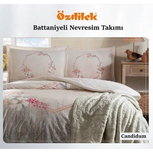 Çift Kişilik Ranforce Nevresim Takımı Trendy Batt.krem Candidum