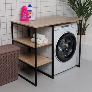 Çamaşır Makine Üstü Rafı Çok Amaçlı Dolap 3032