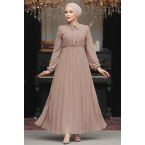 Neva Style Yakası Bağlamalı Vizon Tesettür Elbise 50351V