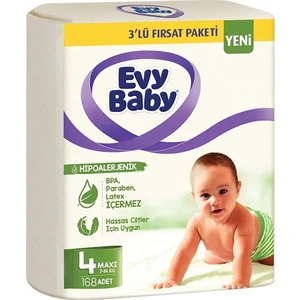 Evy Baby Bebek Bezi 3'lü Fırsat Paketi 4 Numara 168 Adet