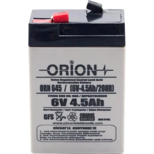 Orion 6V 4.5AH Bakımsız Kuru Akü 6 Volt 4.5 Amper Akü