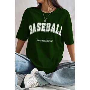 Only Trendwear  Unisex Baseball Baskılı Oversize Tshirt