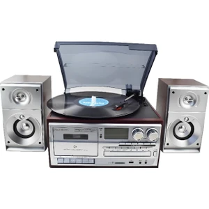 KN-120 Kumandalı Hoparlörlü Bluetoothlu Cd'li Kaset USB Radyo Özellikli Pikap