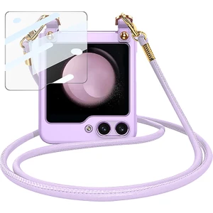 Seashell Digital Samsung Galaxy Z Flip5 5g Sert Pc Geri Ince Koruyucu Temperli Cam Küçük Ekran Film Omuz Kayışı Mühendisi Telefon Kılıfı (Yurt Dışından)