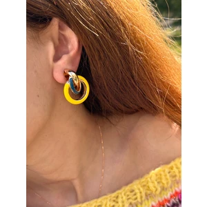 Halka Gold Tabaka Sarı 3,5 cm Kadın Çelik Küpe