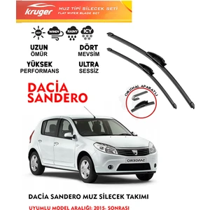 Dacia Sandero Ön Cam Silecek Seti 2015 Model Orjinal Aparat