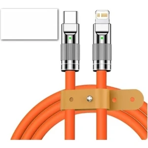 Silikonlu Type-C Lightning iPhone Hızlı Şarj Kablosu 1 Metre
