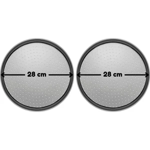 Kitchen Design Lab Küçük Boy Delikli Pizza Tepsisi Lahmacun Pide Tepsisi 28 cm 2 Adet