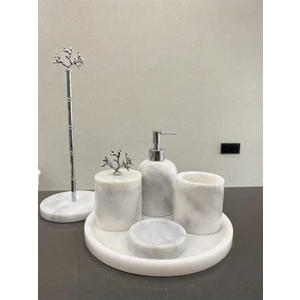 Tekno Trust Mermer Mermer Banyo Seti 6 Parça Beyaz