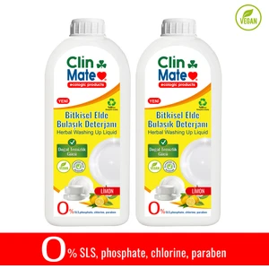 2'li Set Yeni Clinmate Ekolojik Bitkisel Elde Bulaşık Deterjanı Limon 750 ml