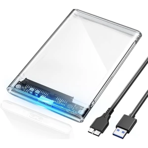 Yeni Vidasız Sürgülü 2.5" USB 3.0 Harici SSD Harddisk Şeffaf Taşınabilir HDD Kutusu Transparan