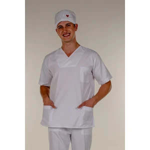 Beyaz Doktor Hemşire Üst Erkek Cerrahi Forma