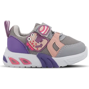 Panama Kız Çocuk Sneaker Ayakkabı Açık Gri / Mor