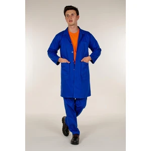 Saks Mavi Gabardin Erkek İş Önlük