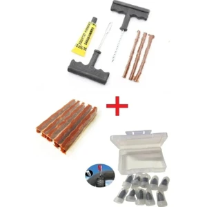 Lastik Tamir Kiti Fitil Atma Seti+ Lastik Tamir Kiti Kauçuk Vida Seti+5 Li Yedek Fitil