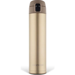 LNT7296 Sızdırmaz Kilitli Vakumlu Çıft Katmanlı Travel Mug Çelik Termos 520 ml Gold 10 Saat Sıcak / 18 Saat Soğuk