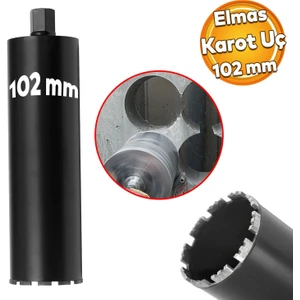 Elmas Karot Ucu 102 mm Shun Beton Zemin Duvar Delme Delik Açma Panç Aparat Uç Deprem Numune Al Test