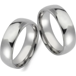 Takı Dükkanı 6 mm Bombeli Beyaz Çelik Alyans Çifti Söz Nişan Yüzüğü cl08