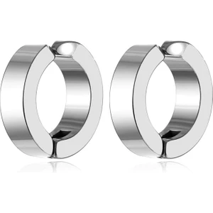 Takı Dükkanı 3 mm Sıkıştırmalı Unisex Erkek Çelik Küpe Deliksiz Kulaklara mse1