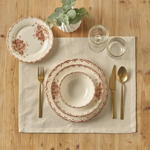 Bella Maison Antique Porselen 24 Parça 6 Kişilik Yemek Takımı Kırmızı
