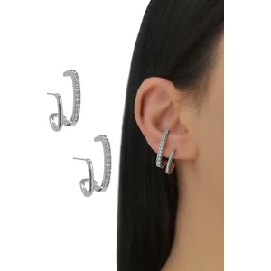 ÇLK Accessories Premium 2 Sıra Zirkon Taş Küpe